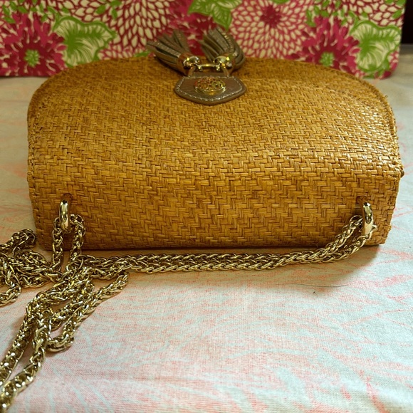 Lilly Pulitzer Sirena Crossbody Bag Raffia Gold Tassel - Picture 5 of 11